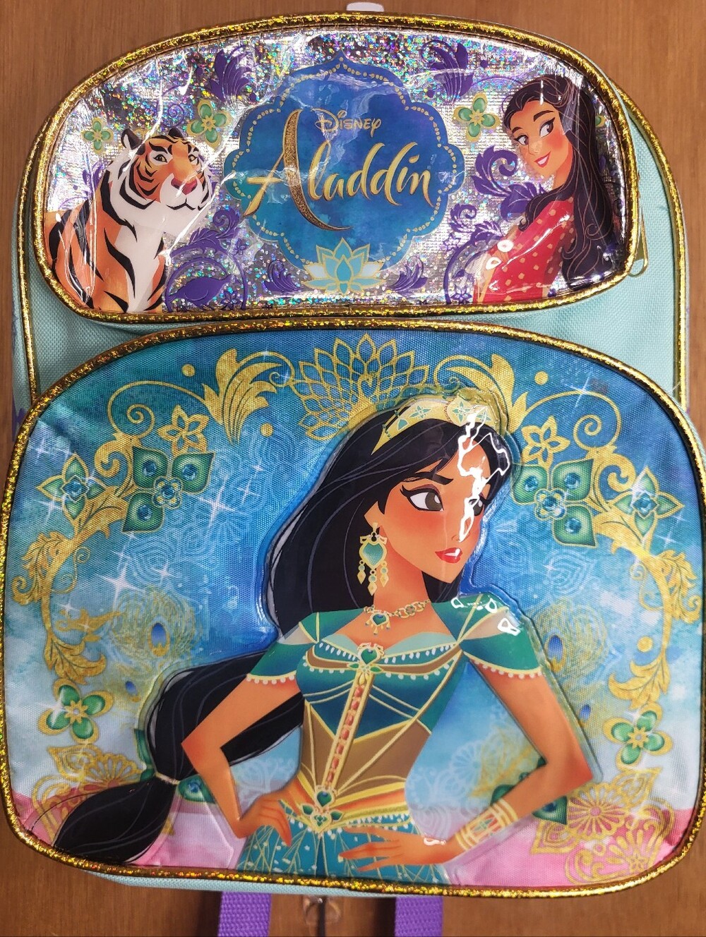 Disney Princess Jasmine Backpack in Teal, Gold and Purple - Picture 7 of 14
